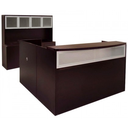 L-Shape Reception Desk (Glass) 